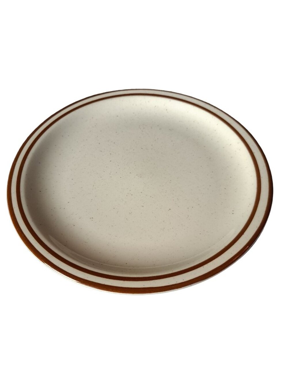 Syracuse China Mesa Grande Brown Speckle Dinner Plate 9" White Brown Stripe